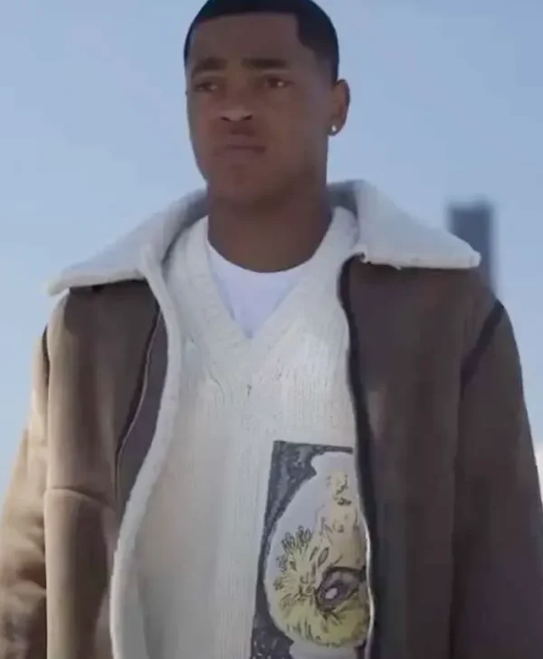 Tariq St. Patrick Power Book II Ghost S04 Shearling Brown Jacket