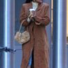 Tayshia-Adams-Womens-Brown-Long-Coat-Womens-Brown-Long-Coat