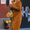 Tayshia-Adams-Womens-Brown-Long-Coat-Womens-Brown-Long-Coat-Sale