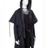 Teagan Croft Titans Black Cotton Hooded Long Coat front look