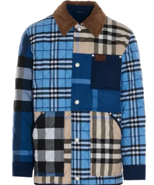 Ted Lasso Jason Sudeikis Multicolor Quilted Check Jacket