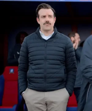 Ted Lasso Jason Sudeikis Navy Blue Puffer Jacket