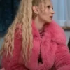 Ted Lasso S03 Keeley Jones Faux Fur Pink Coat