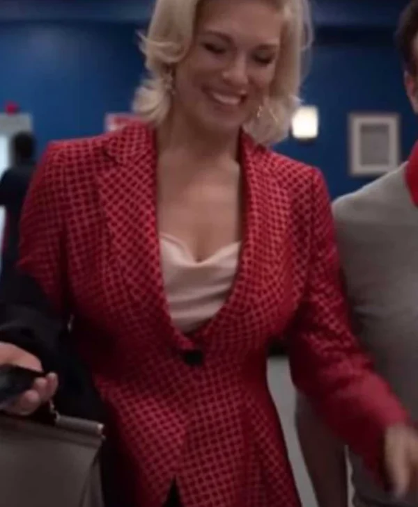 Ted Lasso Rebecca Welton Red Plaid Suiting Blazer