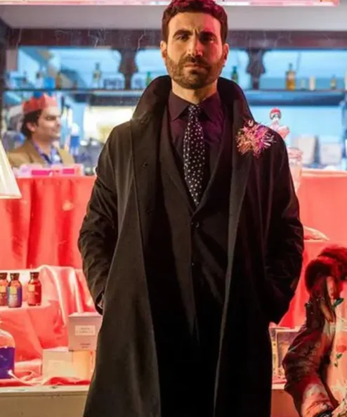 Ted Lasso Roy Kent Black Mid-Length Wool Coat