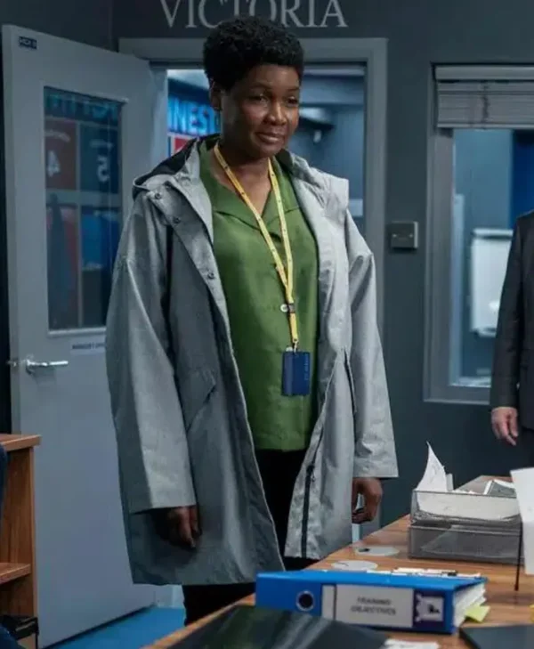 Ted Lasso S02 Dr. Sharon Fieldstone Grey Cotton Coat