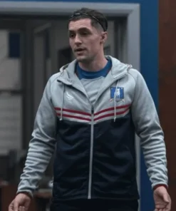 Ted lasso Phil Dunster Blue And Grey Track Jacket