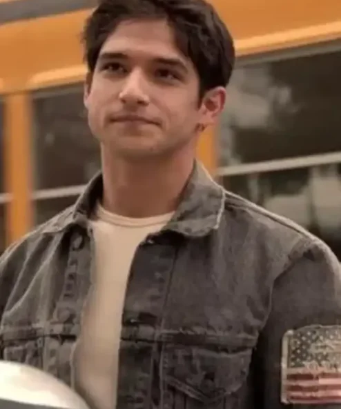 Teen-Wolf-Tyler-Posey-US-Flag-Grey-Denim-Jacket