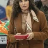 Thanksgiving 2023 Gina Gershon Brown Coat 