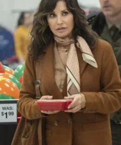 Thanksgiving 2023 Gina Gershon Brown Coat