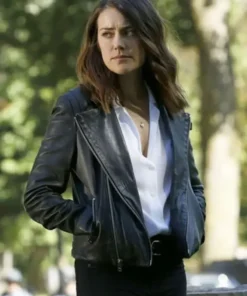 The Blacklist Megan Boone Black Motorcycle Leather Jacket