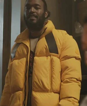 The Chi Luke James Parachute Yellow Puffer Jacket Front Look