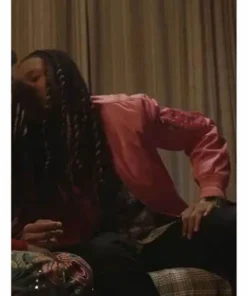 The Chi Michael Epps Satin Pink Bomber Jacket