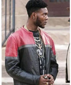 The Chi Reg Taylor Red Faux Black Leather Jacket