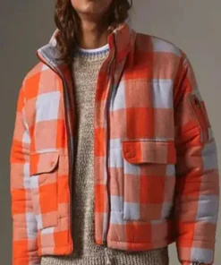 The Chi Tiffany Cotton Orange Checkered Jacket