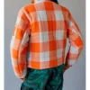 The Chi Tiffany Cotton Orange Checkered Jacket Back Look