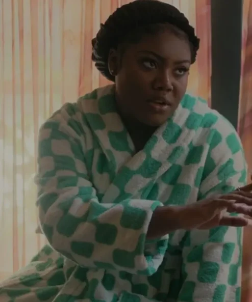 The Chi Zaria Imani S06 Green-White Wool Robe