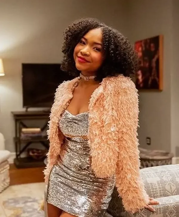 The Equalizer Laya DeLeon Pink Fur Jacket