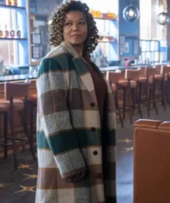 The Equalizer Queen Latifah Woolen Fabric Plaid Coat