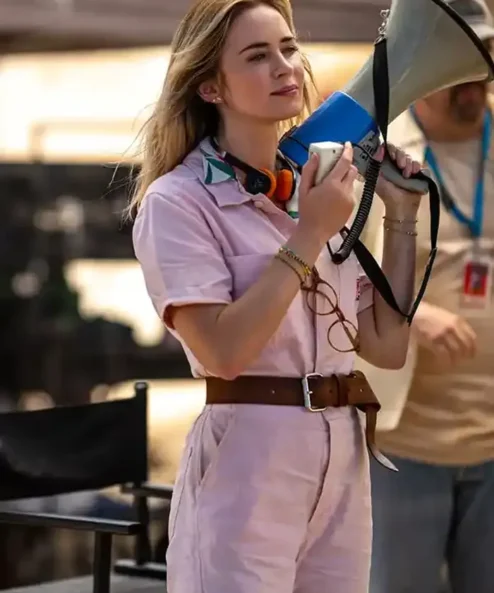 The Fall Guy Emily Blunt Pink Cotton Jumpsuit