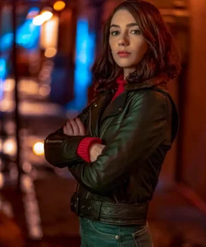 The Flash Natalie Dreyfuss Black Leather Jacket
