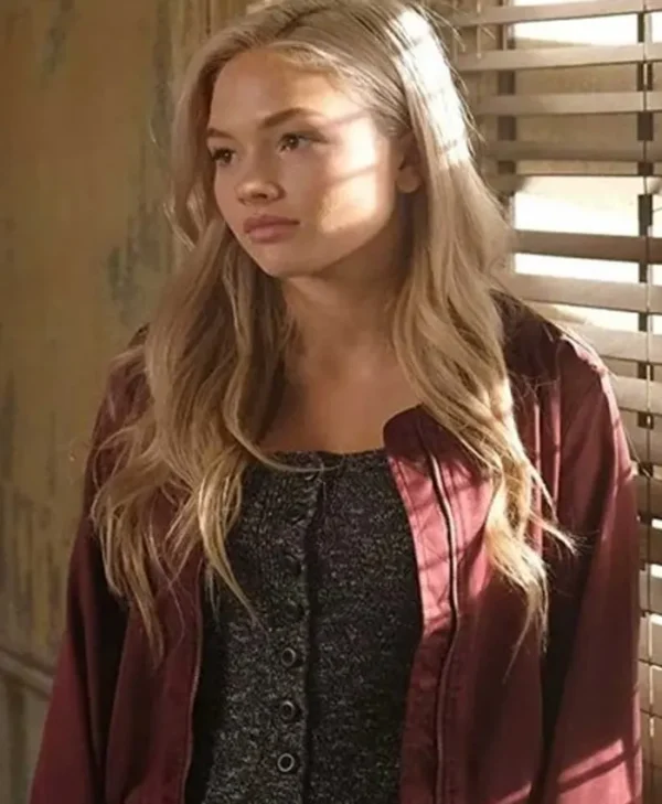 The Gifted Natalie Alyn Lind Cotton Red Bomber Jacket