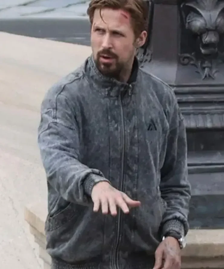 The Gray Man Ryan Gosling Bomber Grey Cotton Jacket