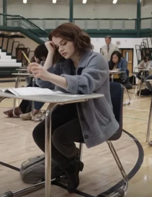 The In Between Joey King Women Grey Wool Jacket