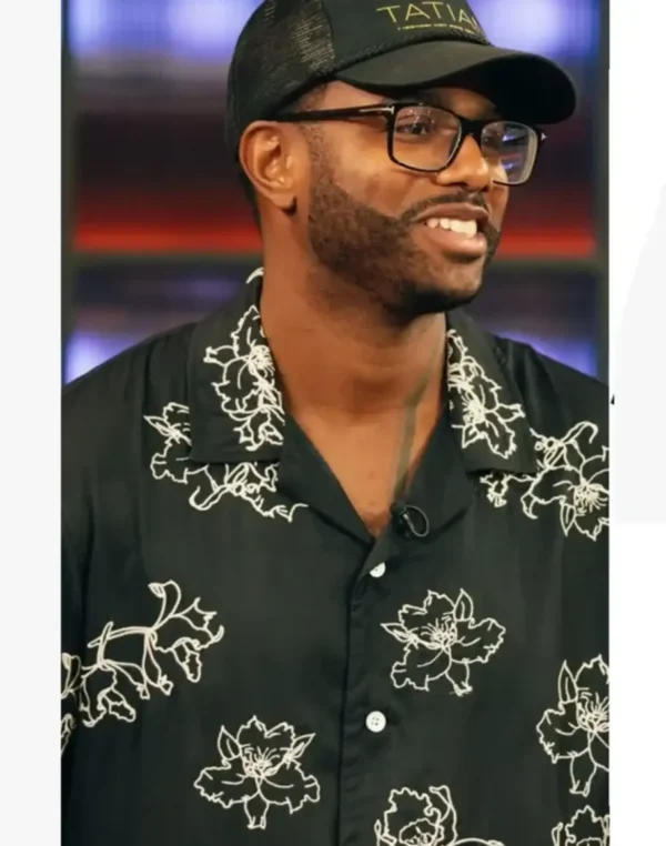 The Kelly Clarkson Show Kwame Onwuachi Black Floral Shirt
