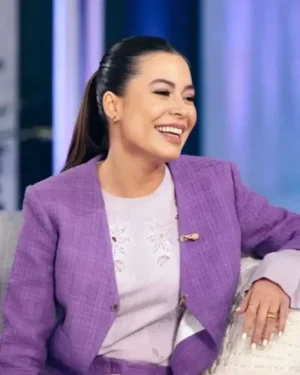 The Kelly Clarkson Show Miranda Cosgrove Purple Blazer