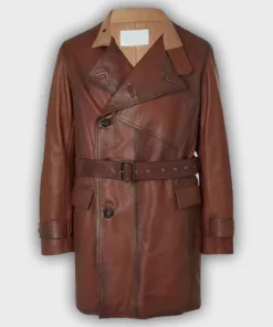 The Kingsman Duke of Oxford Brown Leather Long Coat