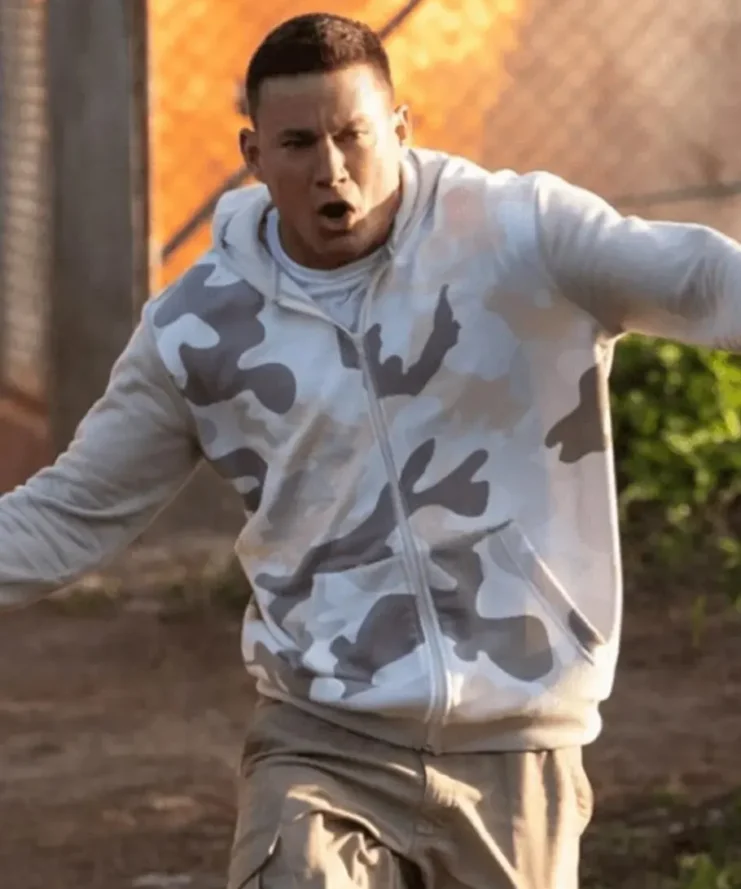 The Lost City Channing Tatum Camo Hoodie Fleece Jacket
