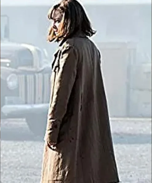 The Man In The High Castle S02 Alexa Davalos Brown Trench Coat Back