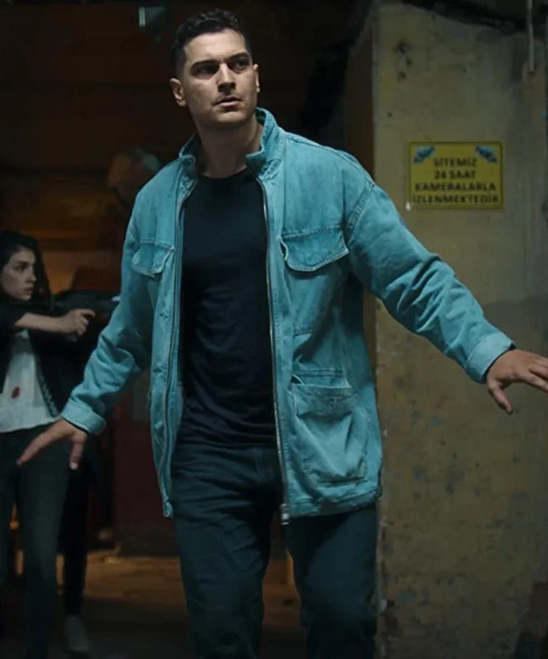 The Protector Cagatay Ulusoy Blue Cotton Field Jacket