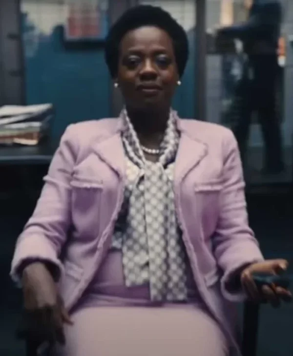 The Suicide Squad 2 Viola Davis Pink Wool Blazer