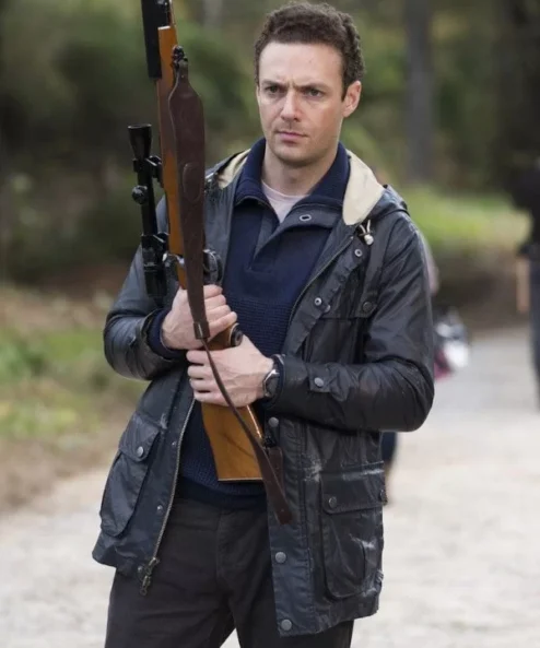 The Walking Dead Aaron Black Leather Dual Closure Jacket