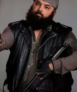 The Walking Dead Carlos Aviles Black Leather Biker Vest