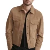 The Walking Dead S09 Andrew Lincoln Suede Leather Brown Jacket