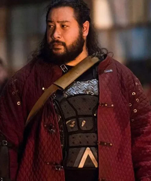 The Walking Dead S09 Cooper Andrews Quilted Red Satin Jacket