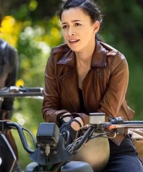 The Walking Dead S09 Rosita Espinosa Brown Leather Jacket