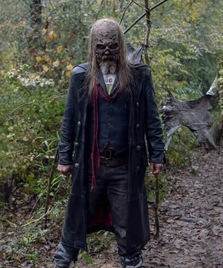 The Walking Dead S09 Ryan Hurst Black Leather Trench Coat