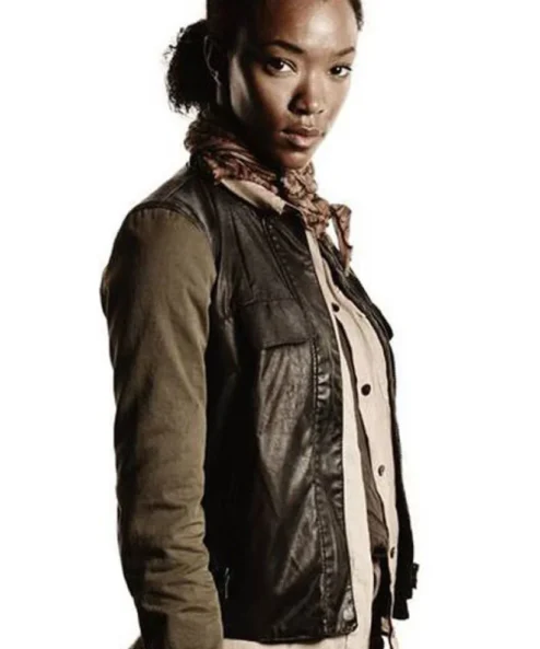 The Walking Dead Sonequa Martin-Green Black Leather Vest