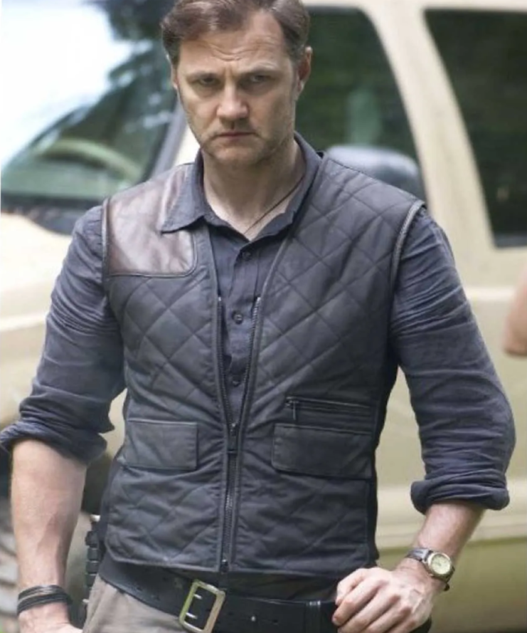 The Walking Dead The Governor Brown Satin Quilted Vest