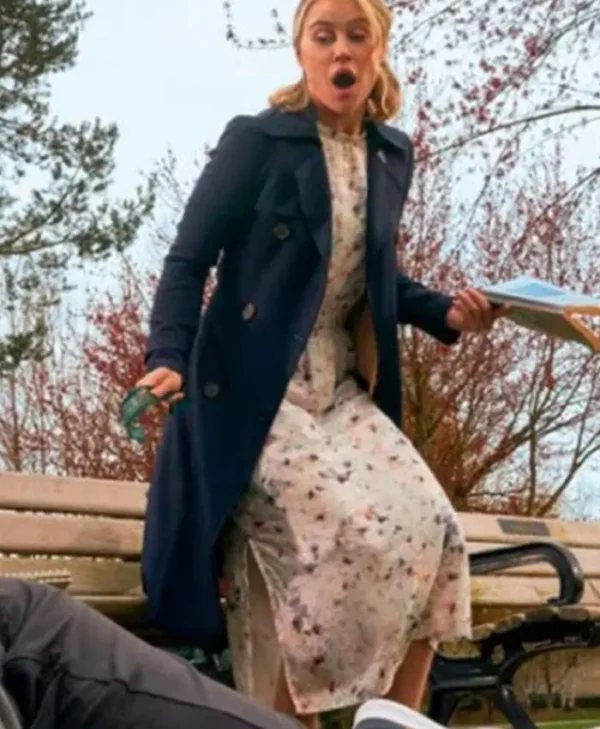 The Wedding Contract Rebecca Blue Wool Coat