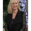 The Young and The Restless Eileen Davidson Black Leather Sleeve Jacket