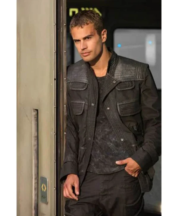 Theo James Divergent Four Black Leather Jacket