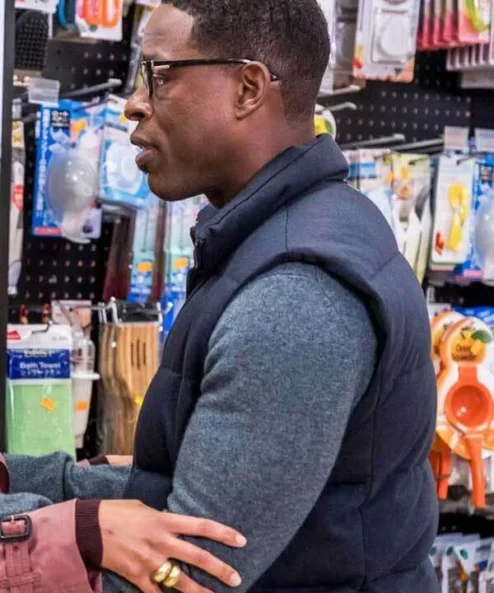 This Is Us S04 Randall Pearson Black Cotton Puffer Vest