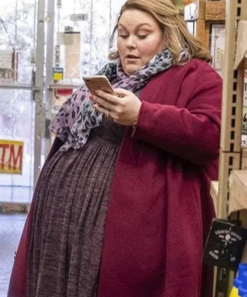 This Is Us Season 4 Chrissy Metz Red Wool Coat