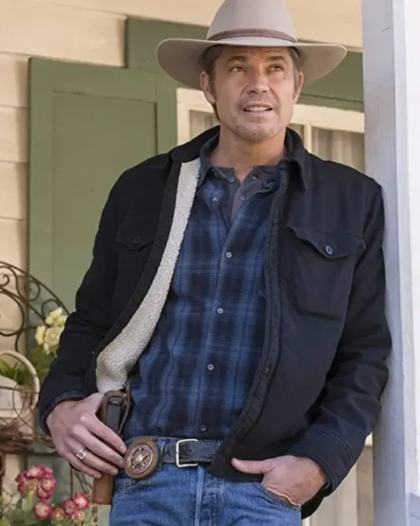 Timothy Olyphant Justified Black Sherpa Jacket