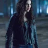 Titans Conor Leslie Black Biker Leather Jacket side look